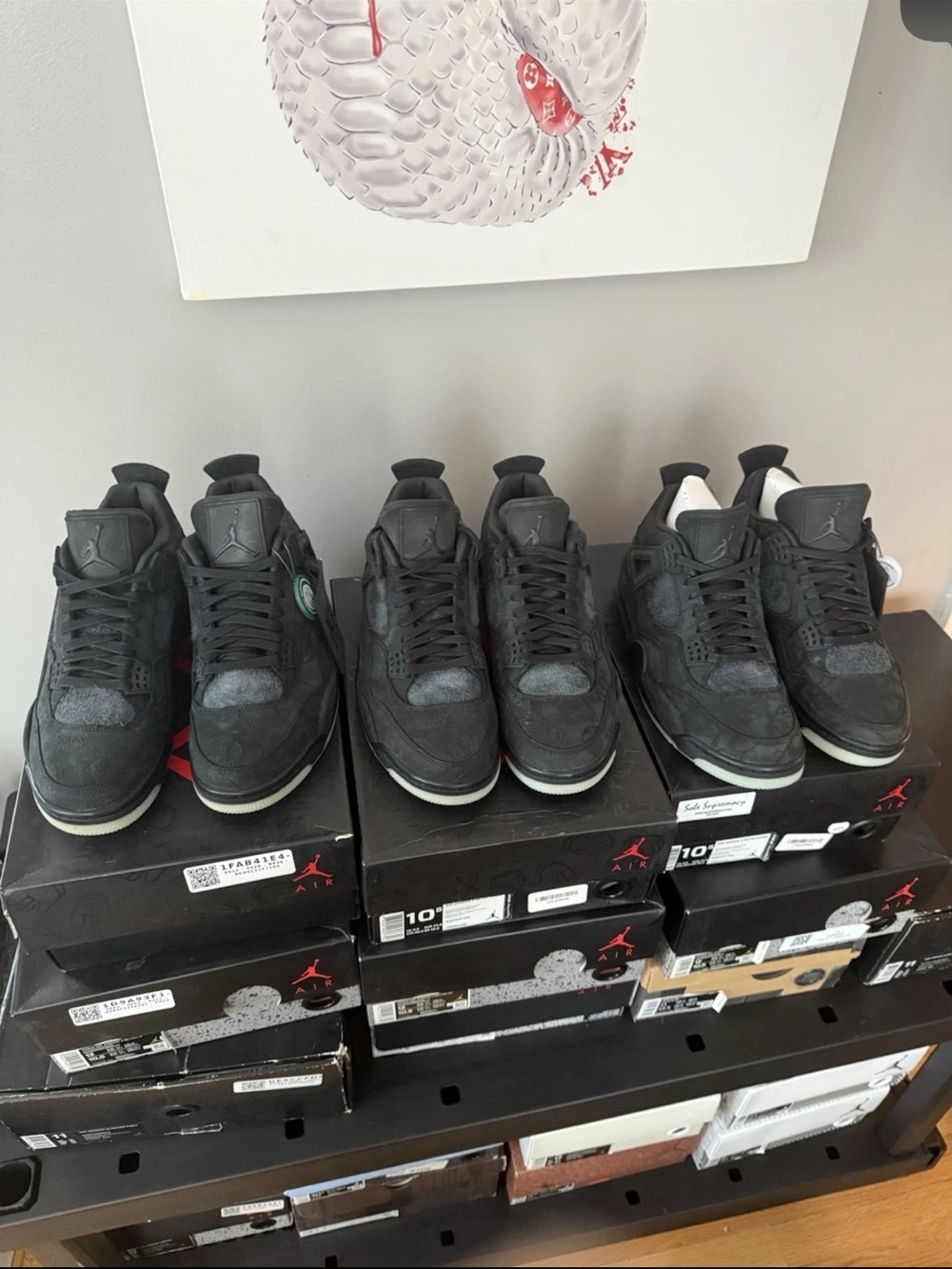 Jordan Retro 4 kaws black Men’s - size 10.5